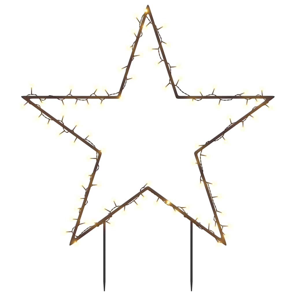 Decorazione Luminosa Natalizia con Picchetti Stella 80LED 60cm