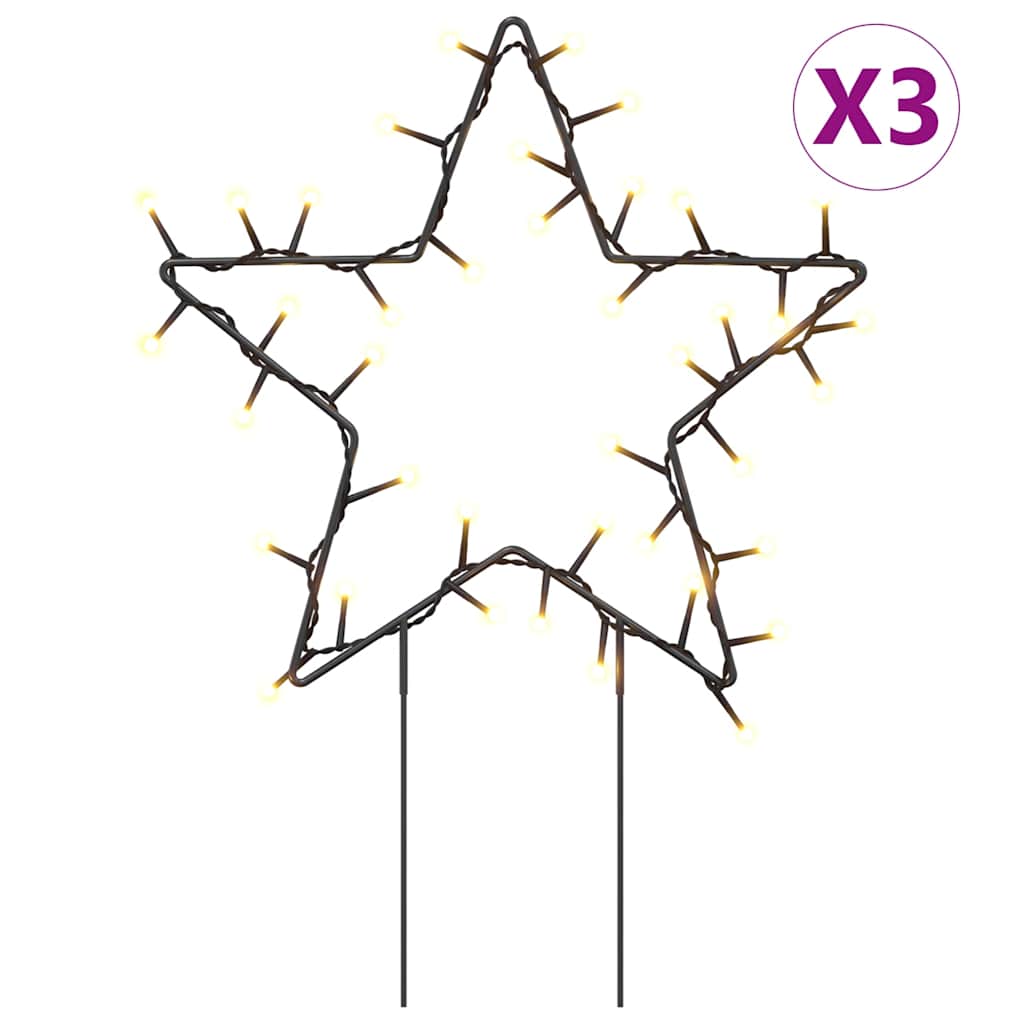 Decorazioni Luminose Natalizie Picchetti 3pz Stella 50LED 29cm