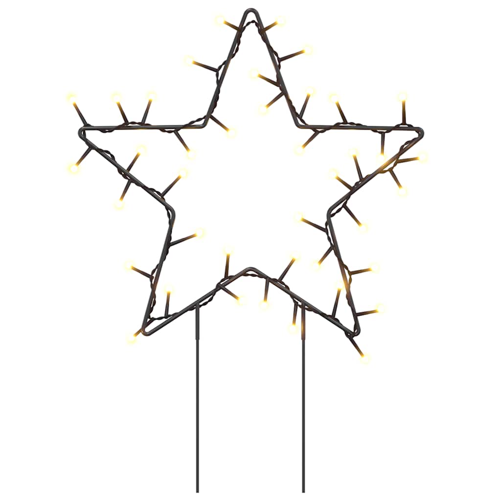 Decorazioni Luminose Natalizie Picchetti 3pz Stella 50LED 29cm