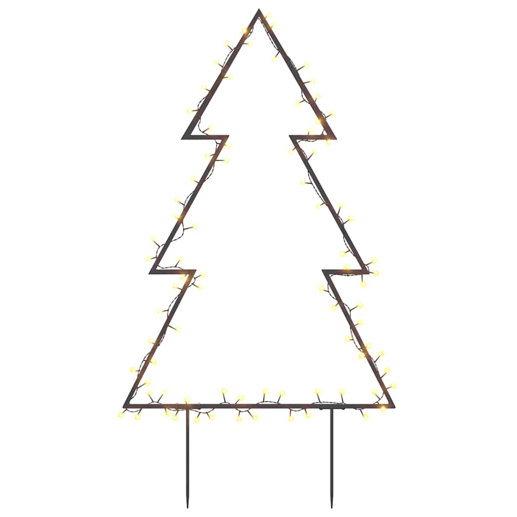 Decorazione Luminosa Natalizia con Picchetti Albero 80LED 60cm