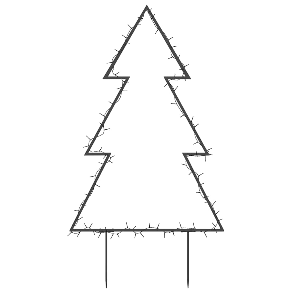 Decorazione Luminosa Natalizia con Picchetti Albero 80LED 60cm