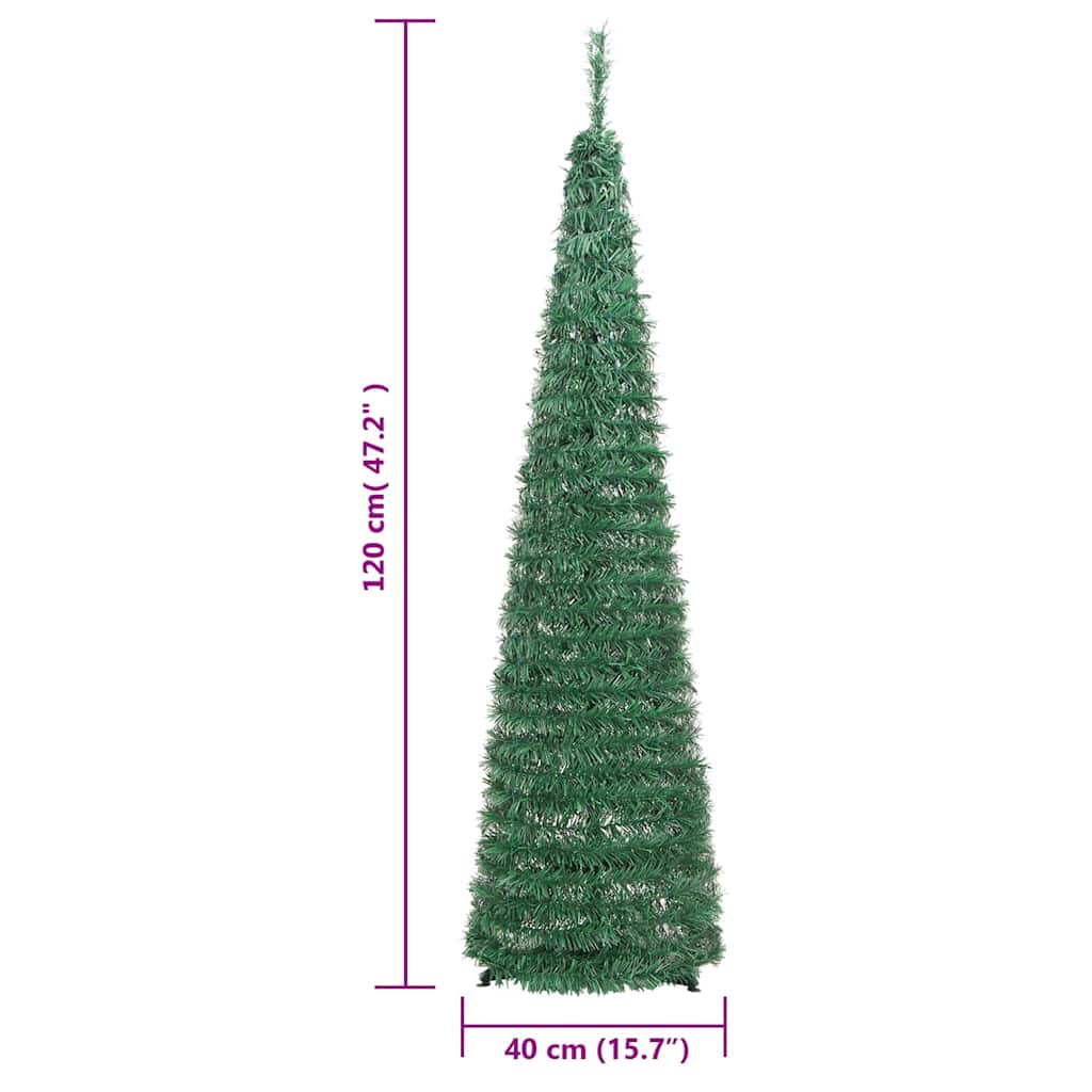 Albero di Natale Artificiale Pop-up con 50 LED Verde 120 cm