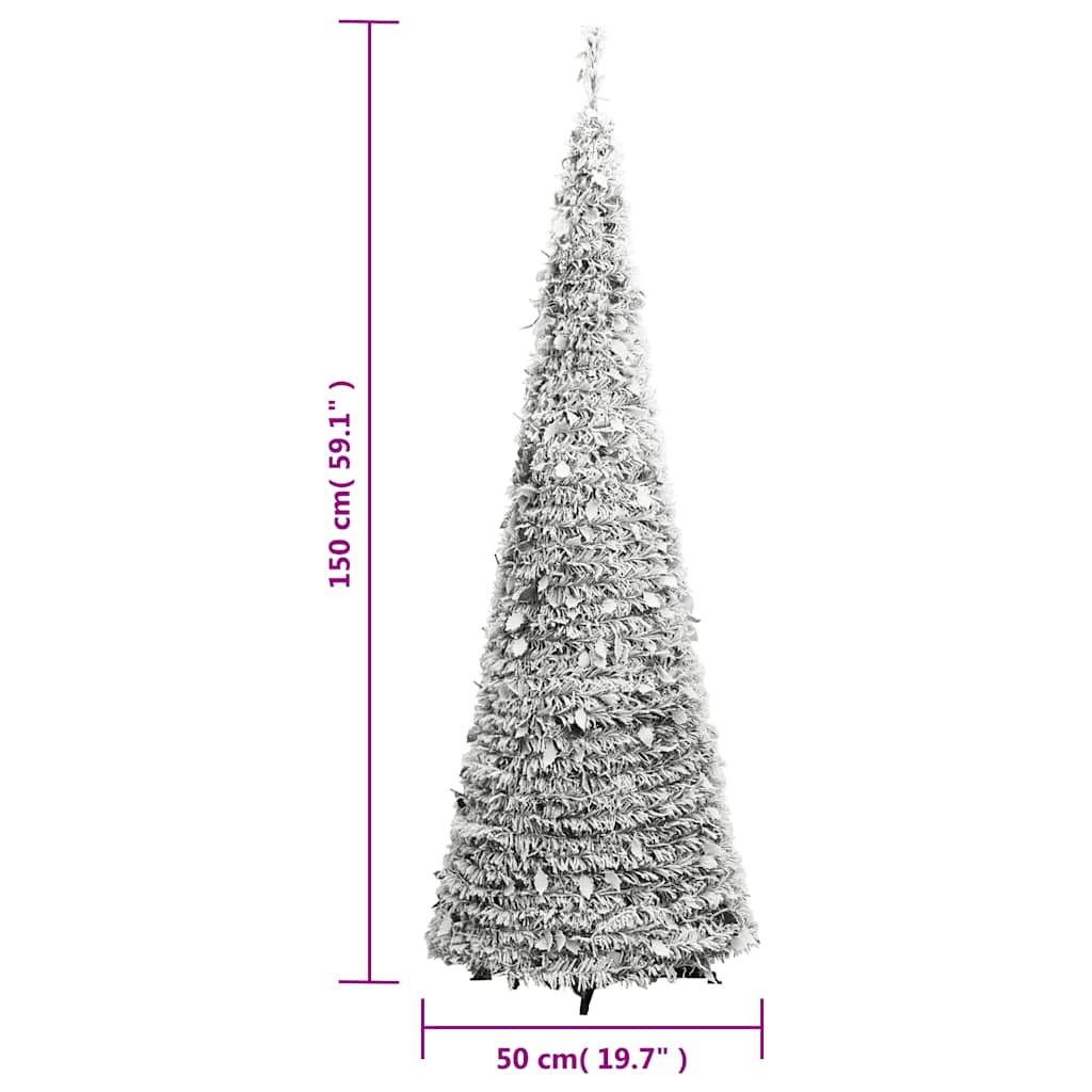 Albero di Natale Artificiale Pop-up Neve Fioccata 100 LED 150cm