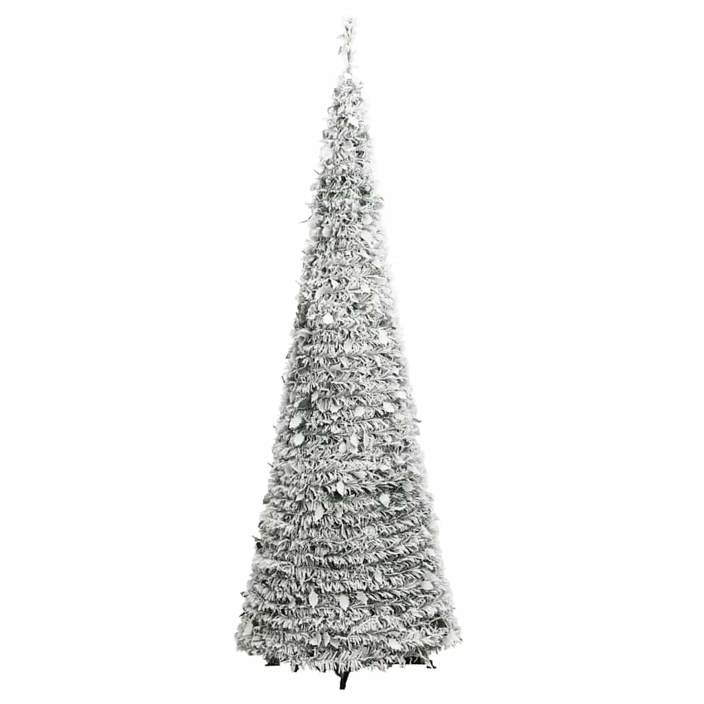 Albero di Natale Artificiale Pop-up Neve Fioccata 150 LED 180cm