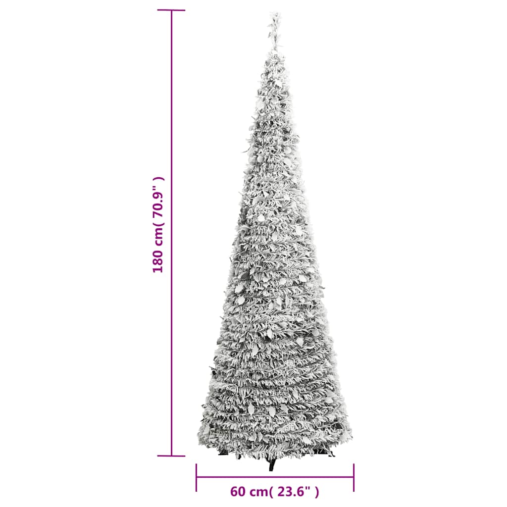 Albero di Natale Artificiale Pop-up Neve Fioccata 150 LED 180cm