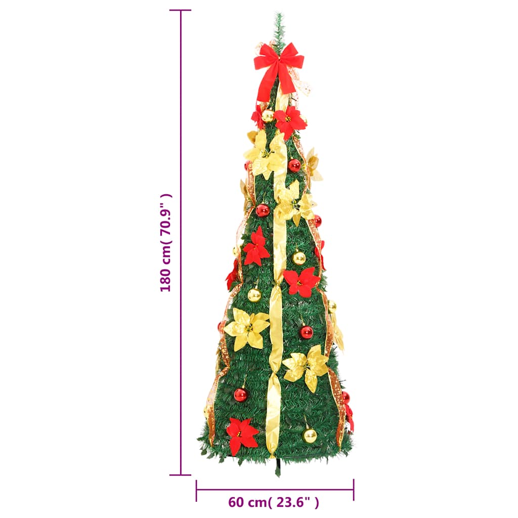 Albero di Natale Artificiale Pop-up con 150 LED Verde 180 cm