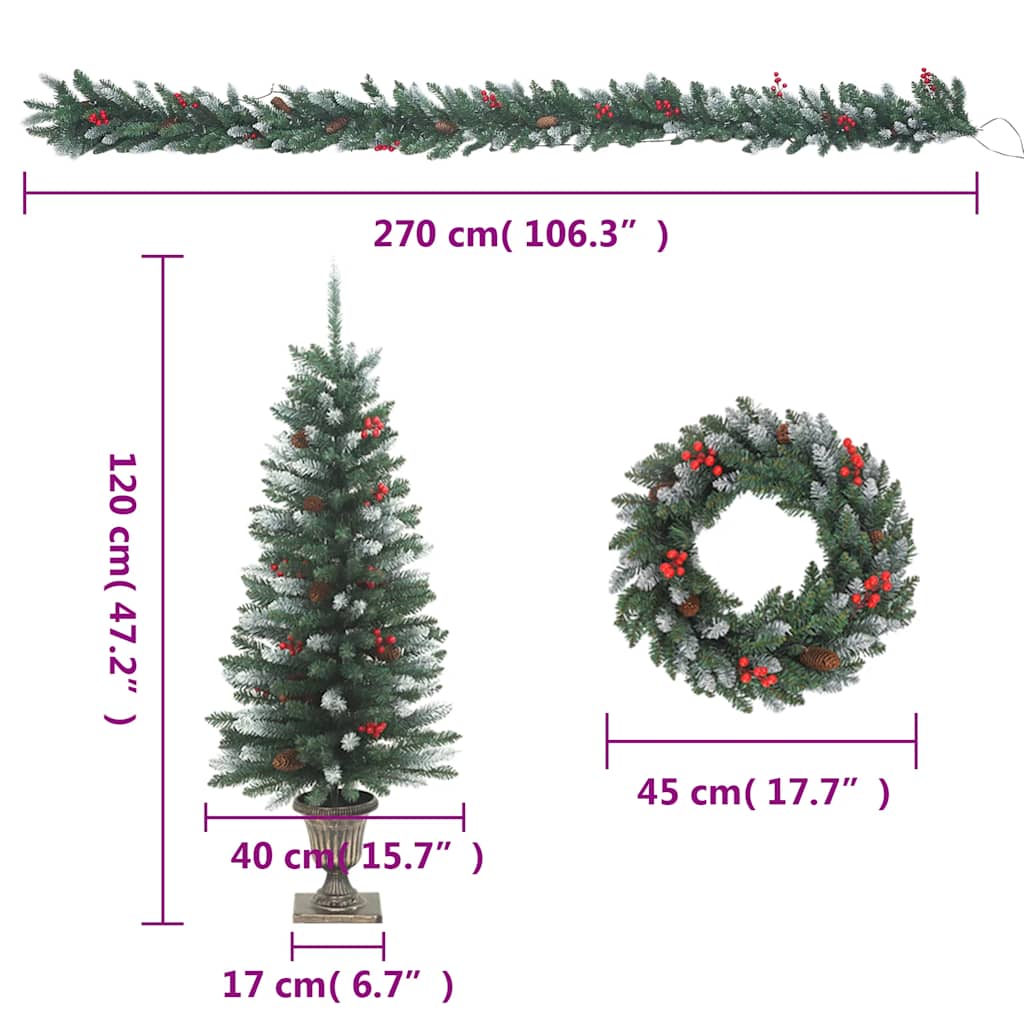 Set Decorazioni di Natale per Porte 4 pz in PVC