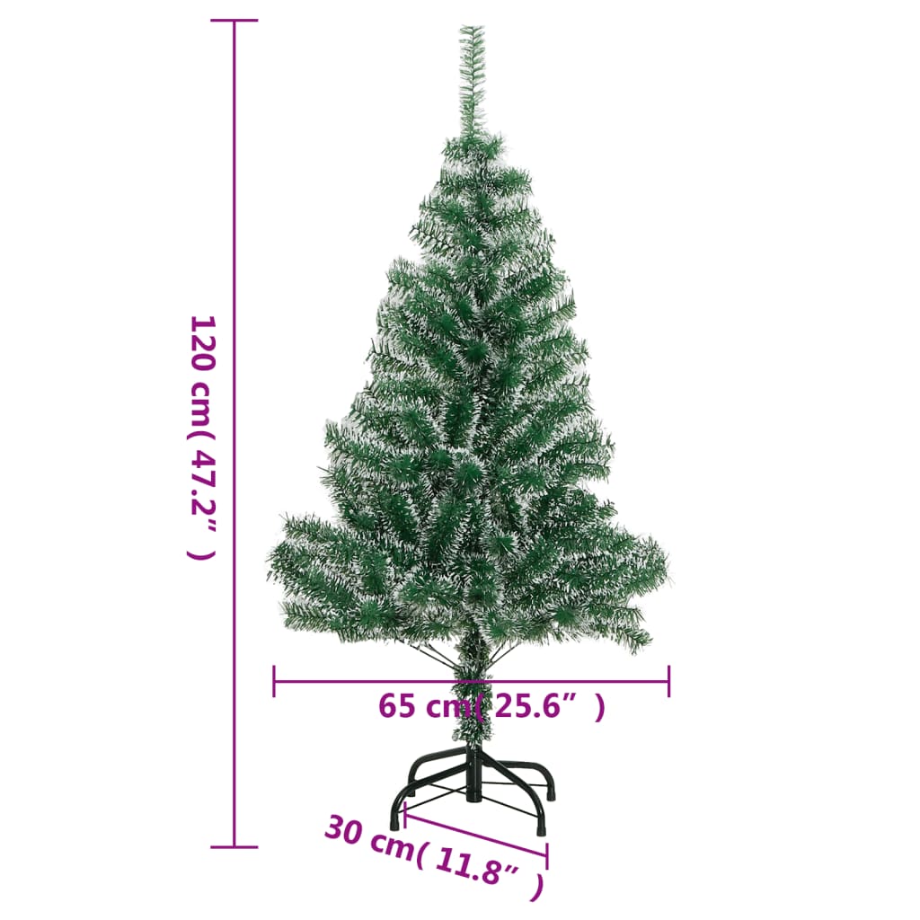 Albero di Natale Artificiale con Neve Fioccata Verde 120 cm