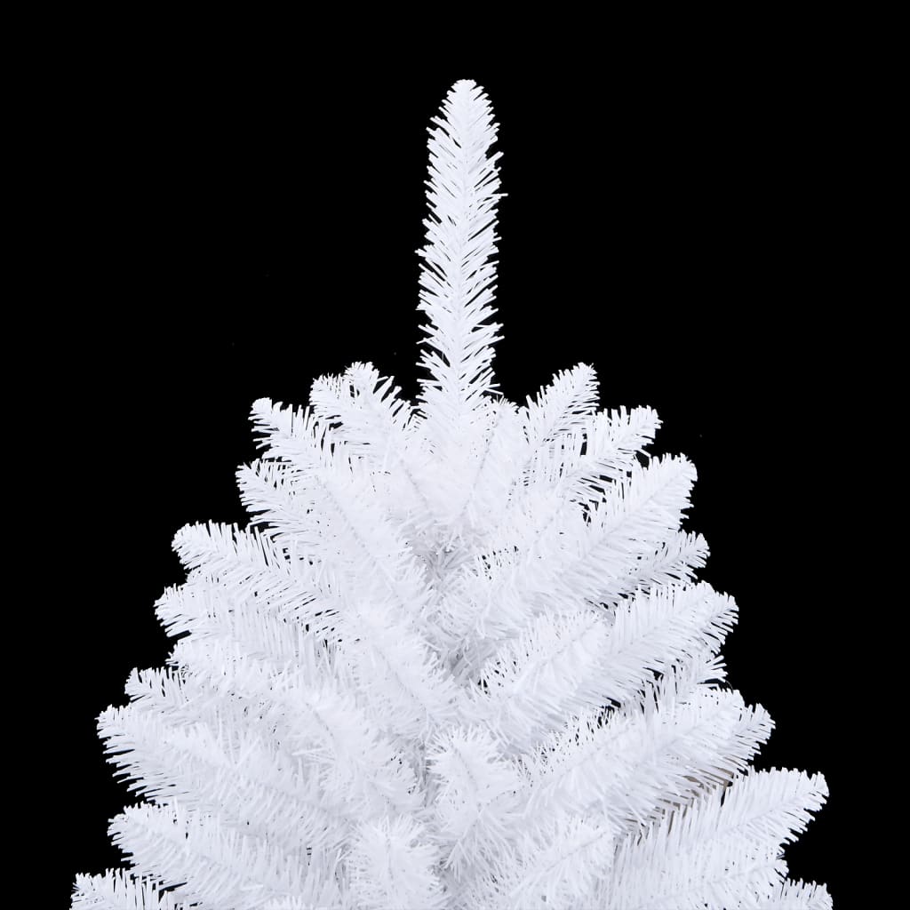 Albero di Natale Artificiale Incernierato con Base Bianco 150cm