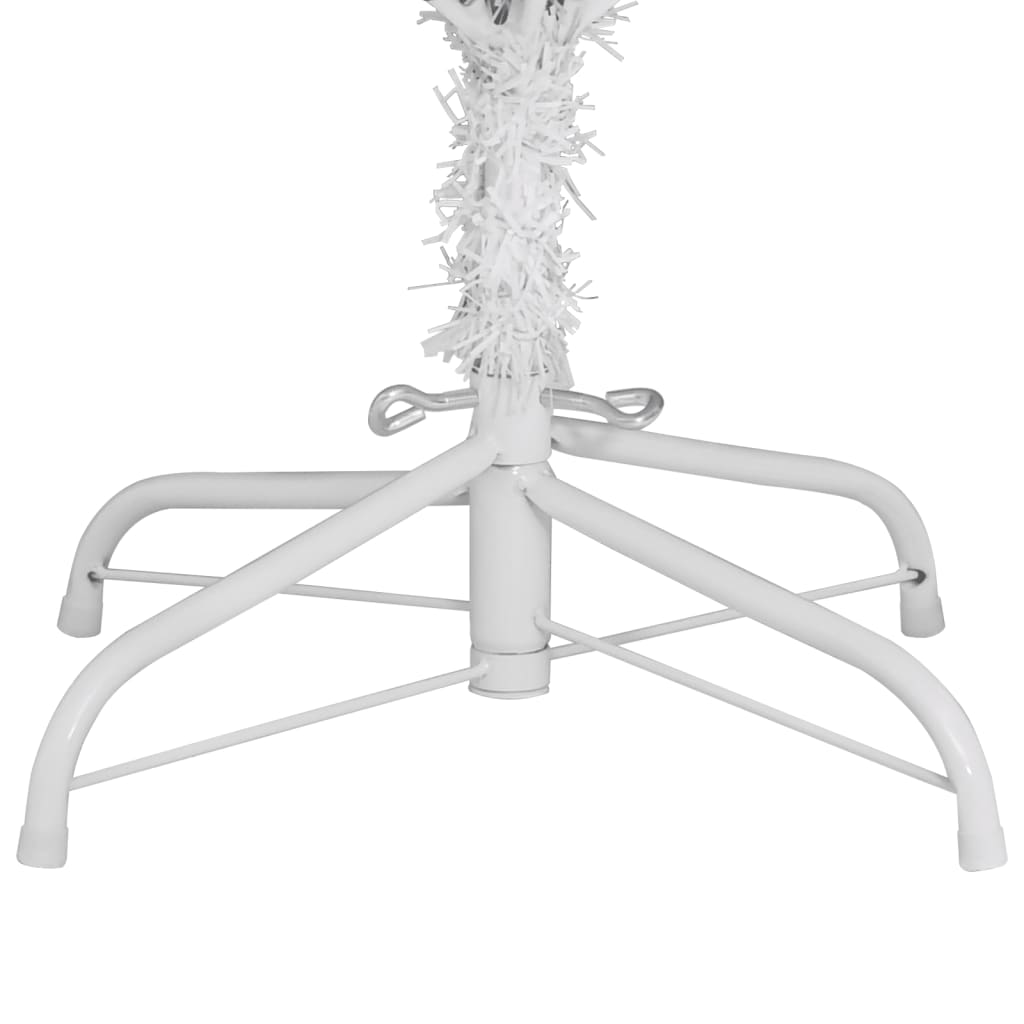 Albero di Natale Artificiale Incernierato con Base Bianco 180cm