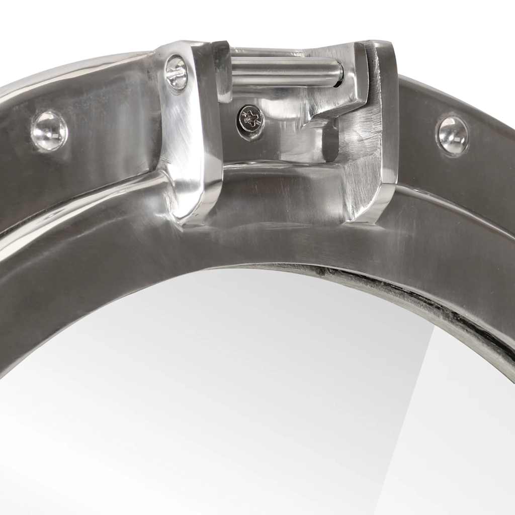 Specchio da Parete Design Oblò Ø23 cm in Alluminio e Vetro