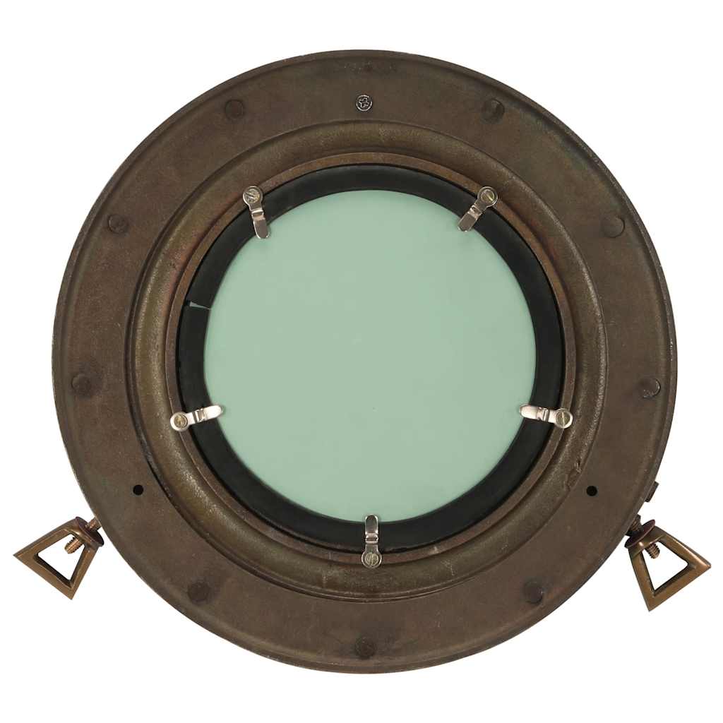 Specchio da Parete Design Oblò Ø30 cm in Alluminio e Vetro