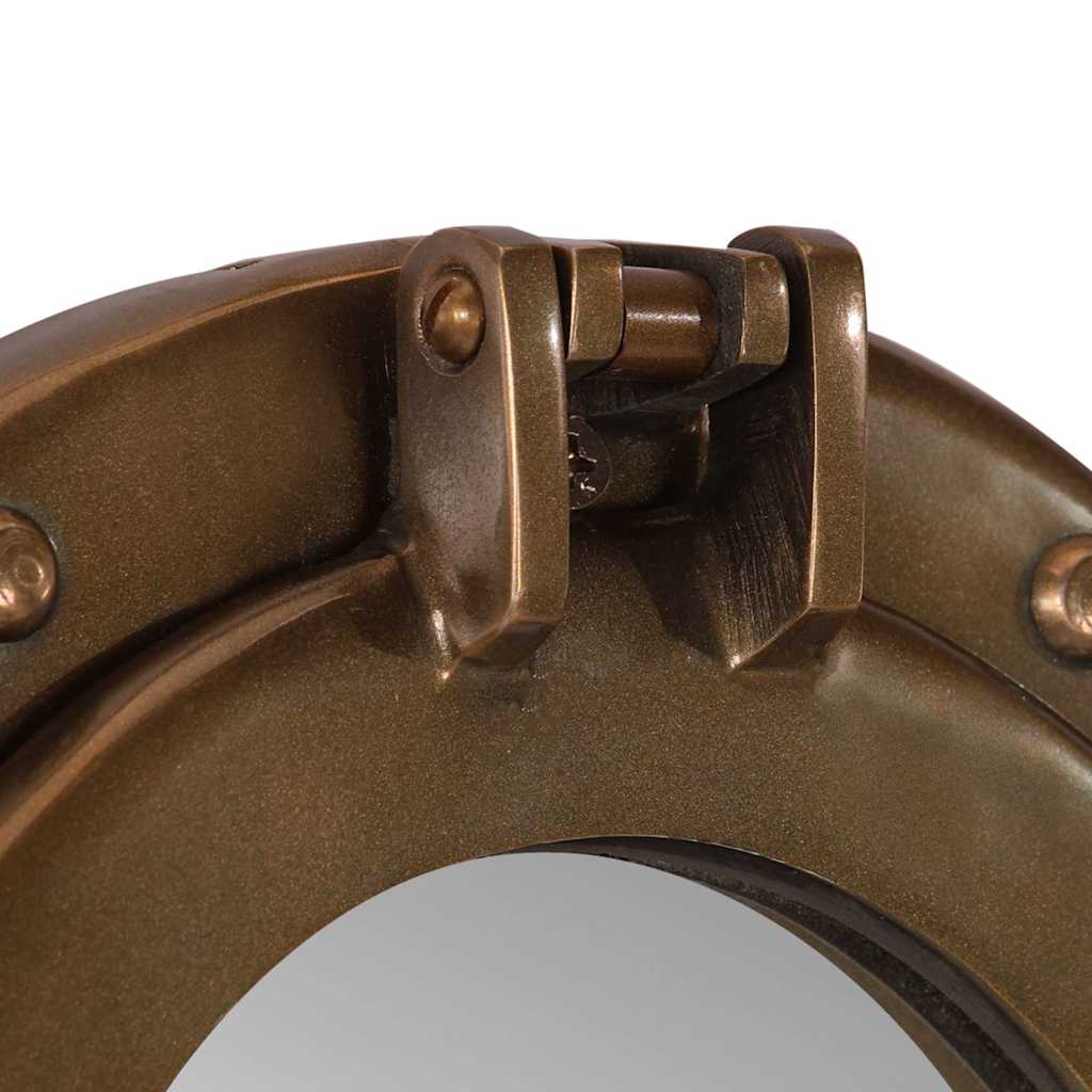 Specchio da Parete Design Oblò Ø30 cm in Alluminio e Vetro