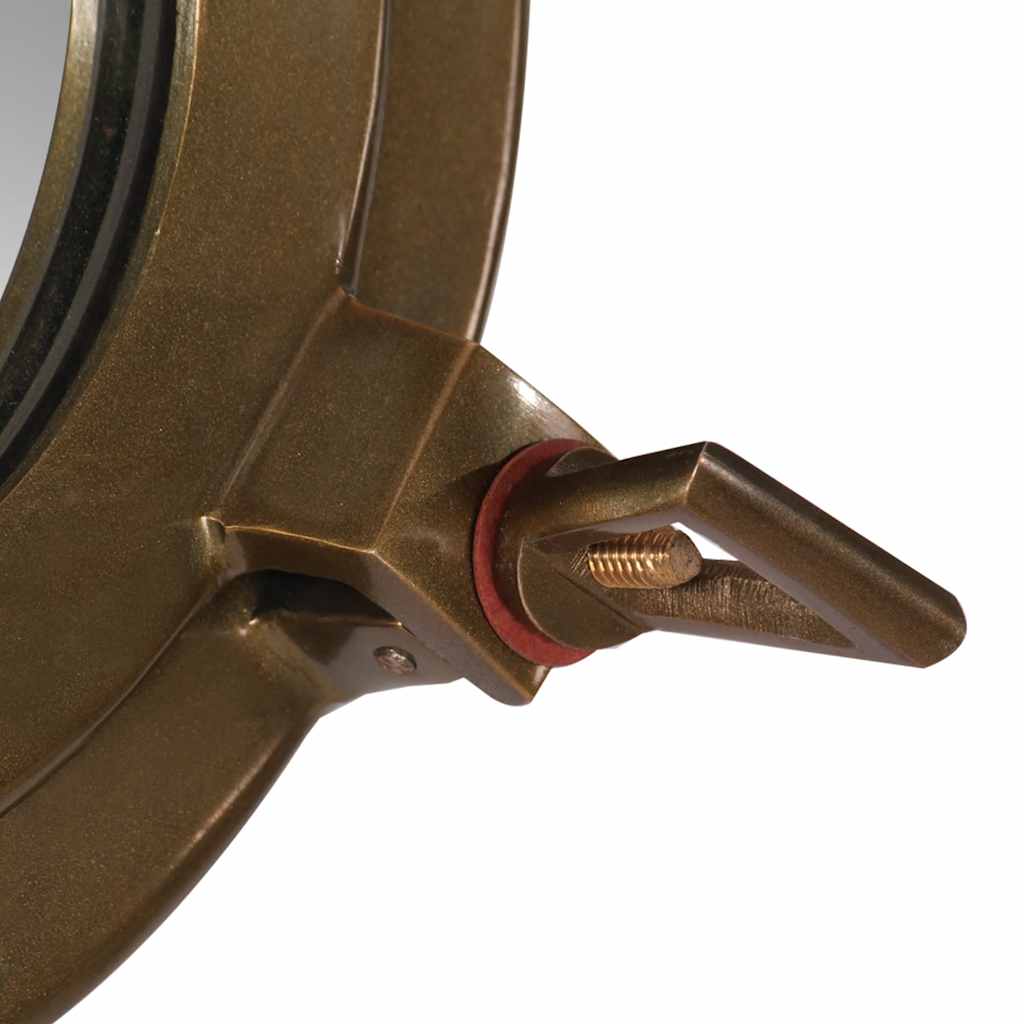 Specchio da Parete Design Oblò Ø30 cm in Alluminio e Vetro