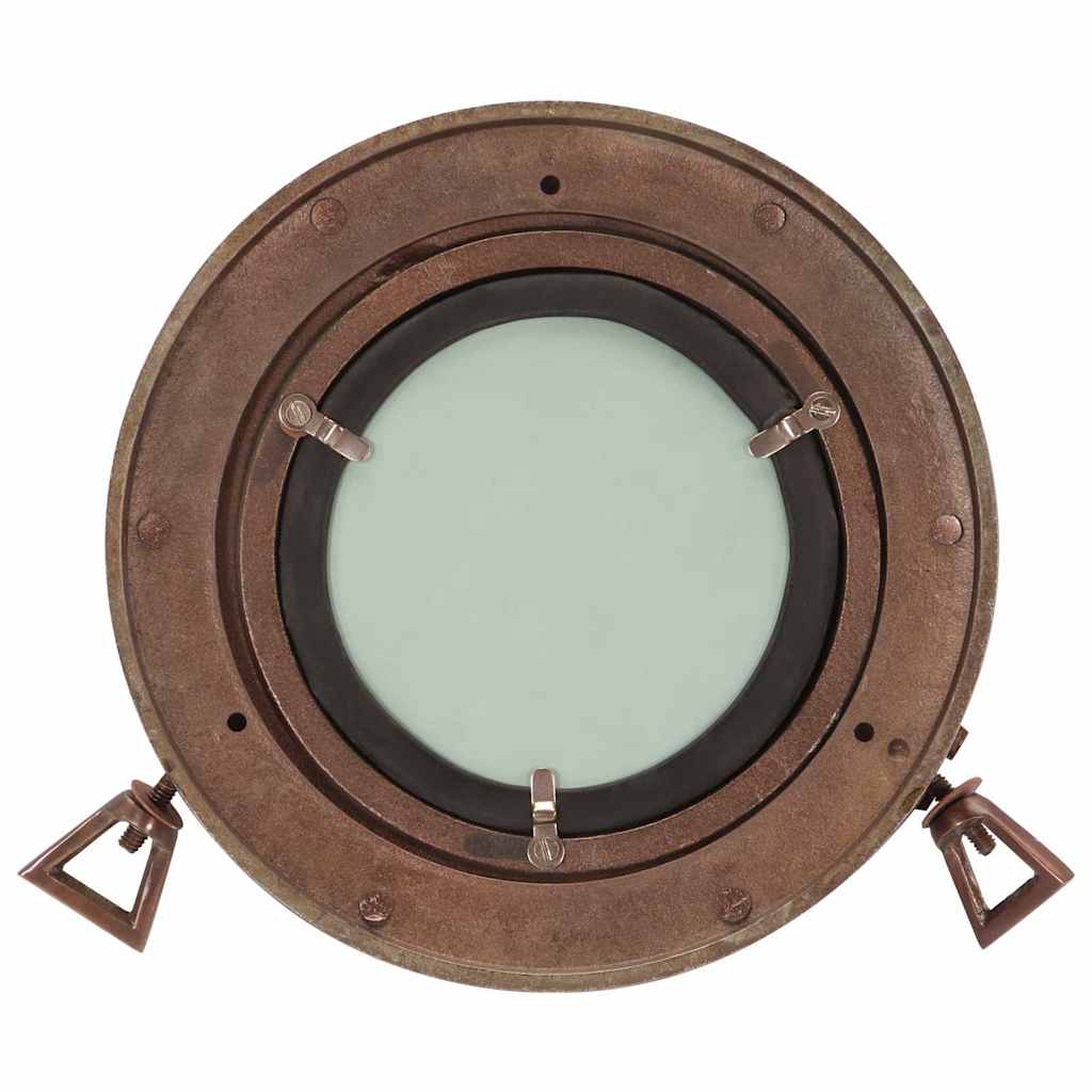 Specchio da Parete Design Oblò Ø23 cm in Alluminio e Vetro