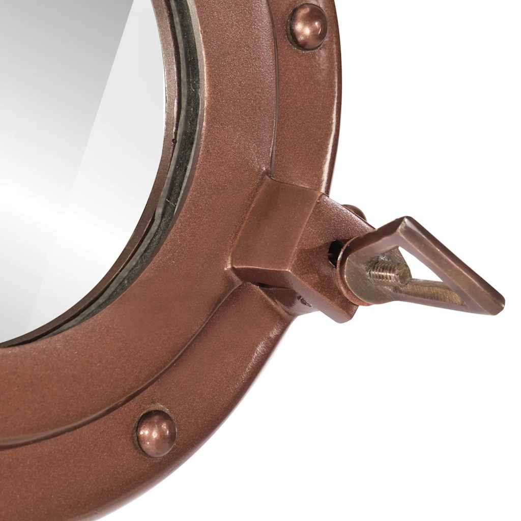 Specchio da Parete Design Oblò Ø23 cm in Alluminio e Vetro