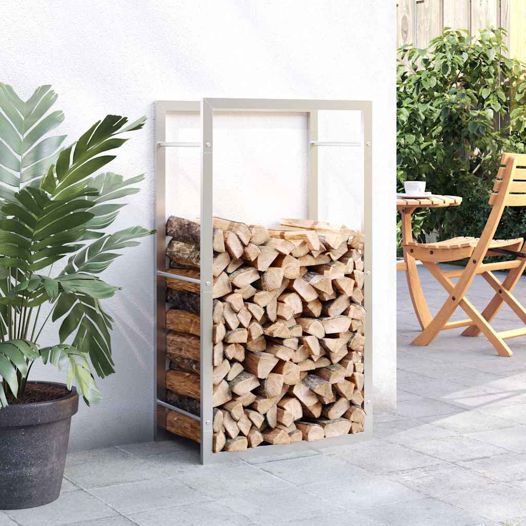 Portalegna 50x28x94 cm in Acciaio Inossidabile