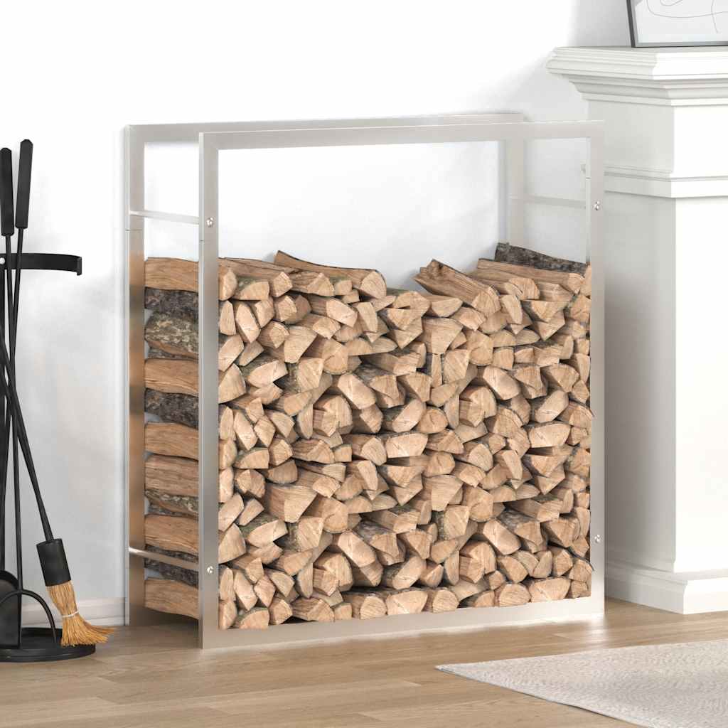 Portalegna 80x28x86 cm in Acciaio Inossidabile