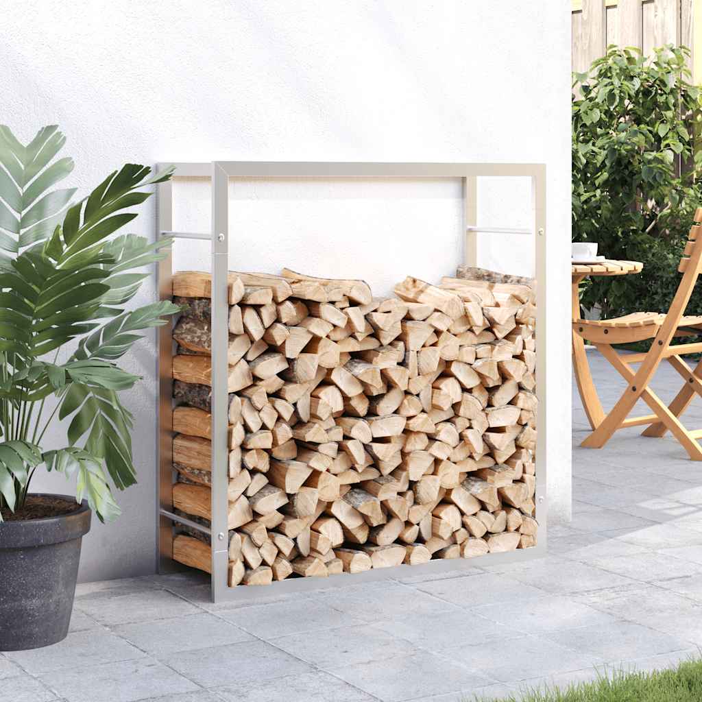 Portalegna 80x28x86 cm in Acciaio Inossidabile