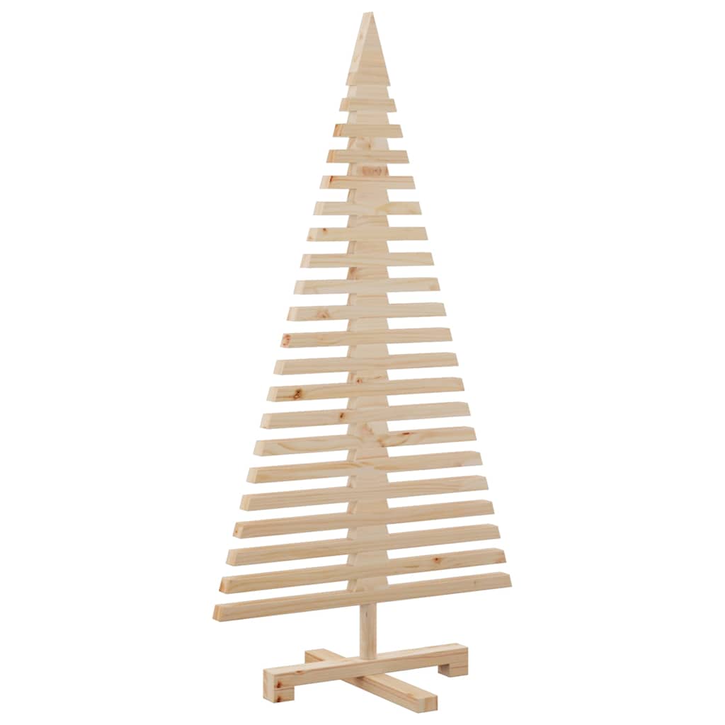 Albero di Natale Decorativo in Legno 120 cm Legno Massello Pino