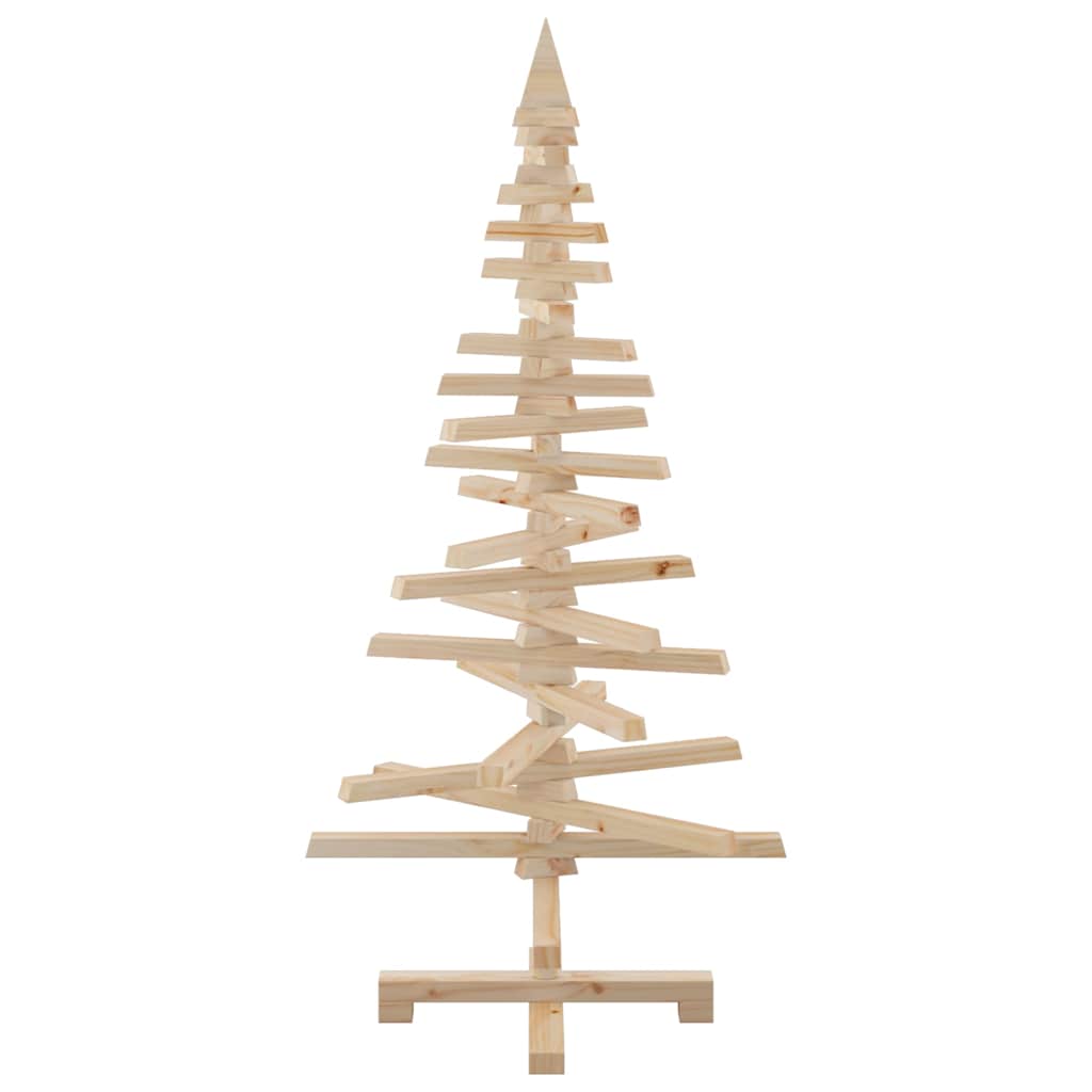 Albero di Natale Decorativo in Legno 120 cm Legno Massello Pino