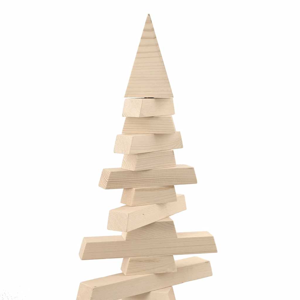 Albero di Natale Decorativo in Legno 120 cm Legno Massello Pino