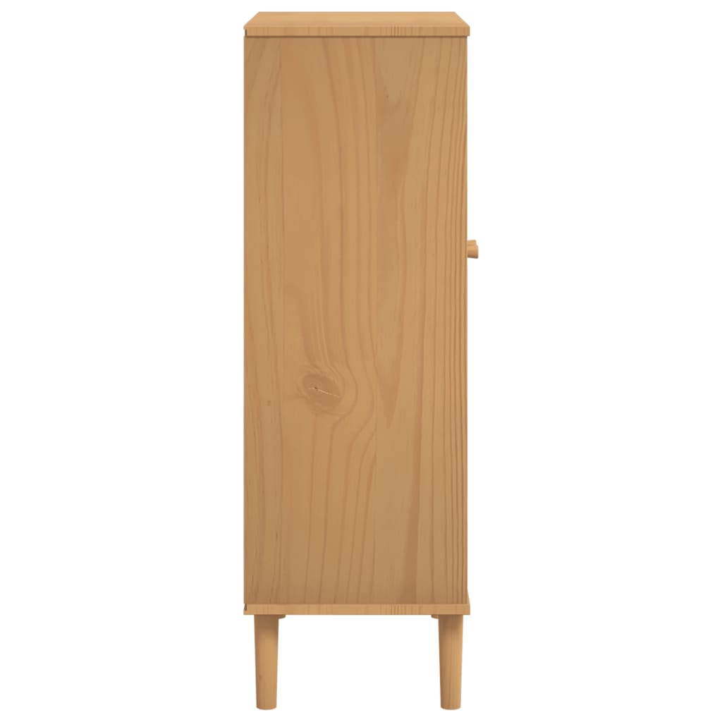 Scarpiera SENJA Aspetto Rattan Marrone 59,5x35x107 cm Massello