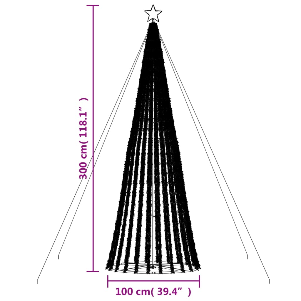 Albero di Natale a LED 688 LED Bianco Caldo 300 cm
