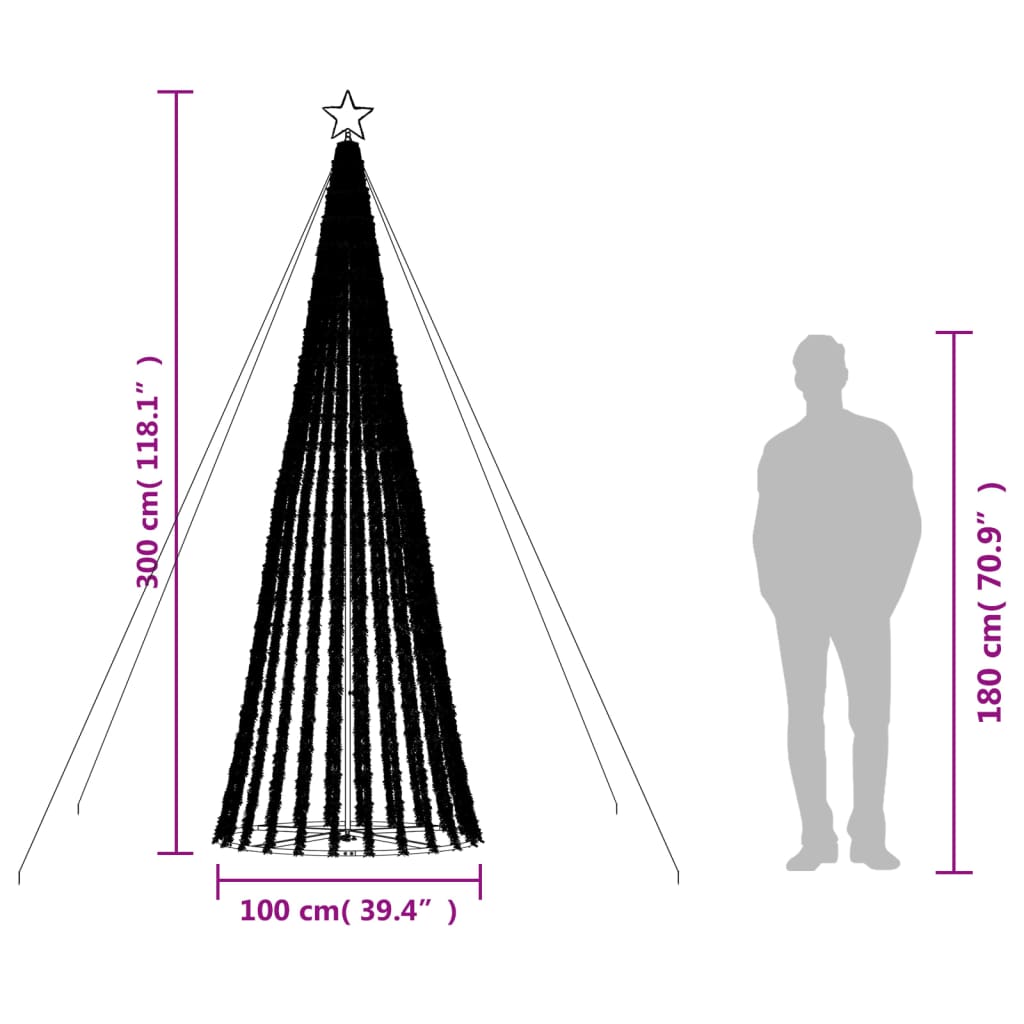 Albero di Natale a LED 688 LED Blu 300 cm