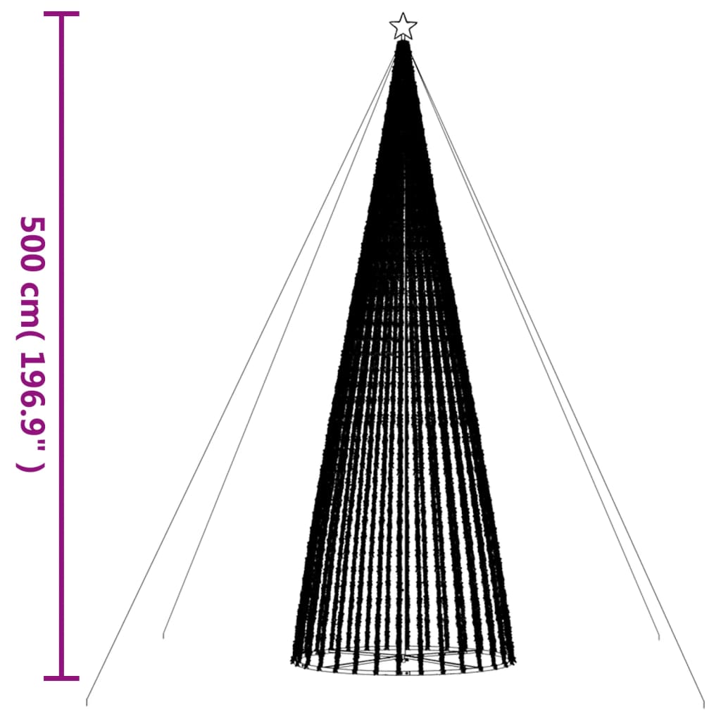 Albero di Natale a LED 1544 LED Colorato 500 cm