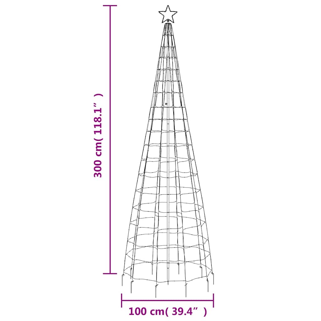 Albero di Natale a LED con Punte 570 LED Bianco Freddo 300 cm