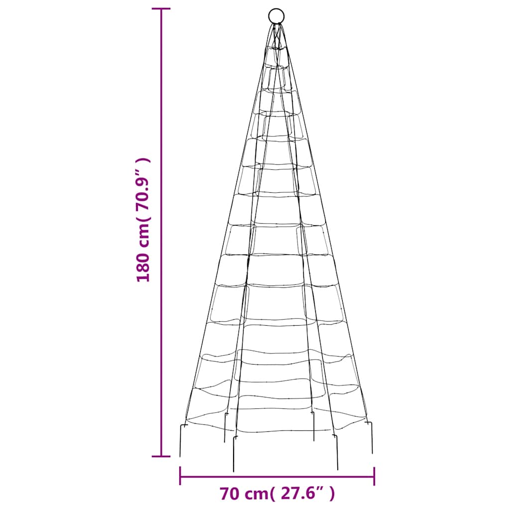 Albero di Natale a LED 200 LED Bianco Freddo 180 cm