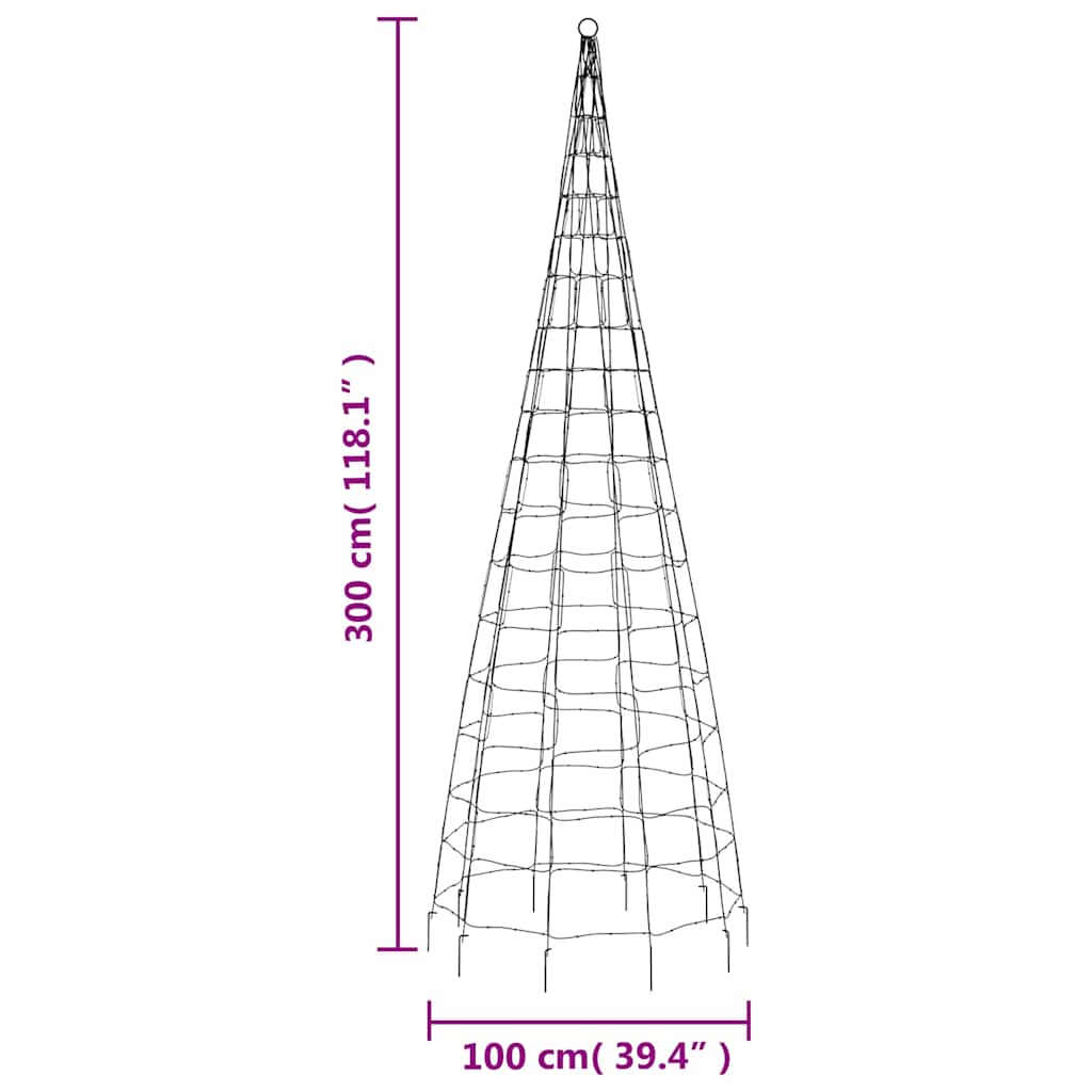Albero di Natale a LED 550 LED Bianco Freddo 300 cm