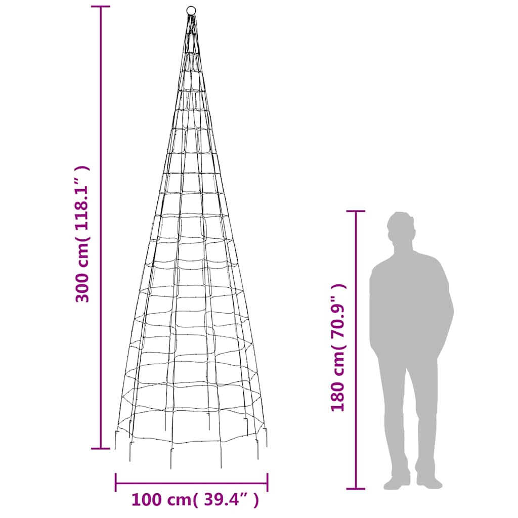 Albero di Natale a LED 550 LED Bianco Freddo 300 cm