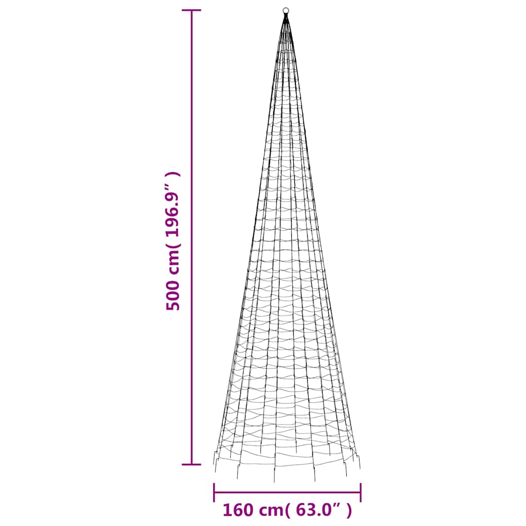 Albero di Natale a LED 1534 LED Bianco Caldo 500 cm