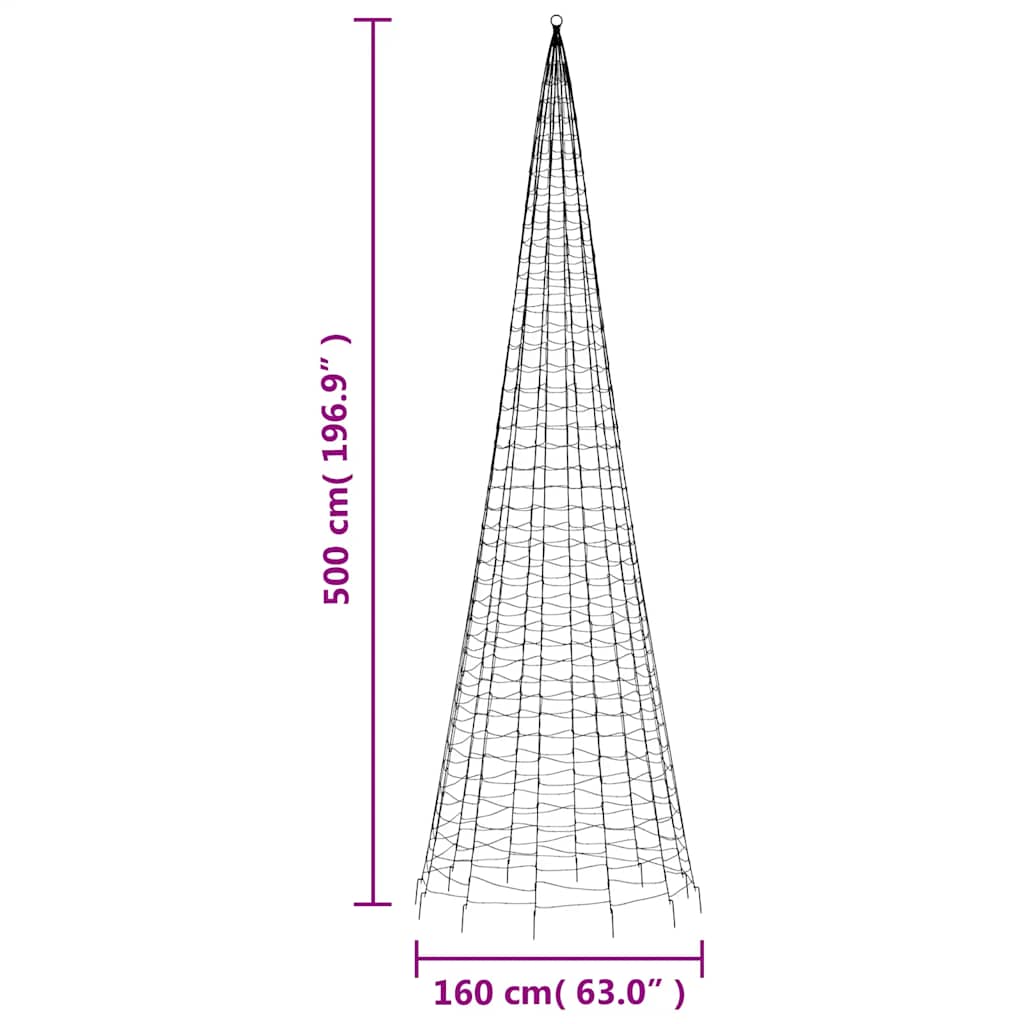 Albero di Natale a LED 1534 LED Bianco Freddo 500 cm