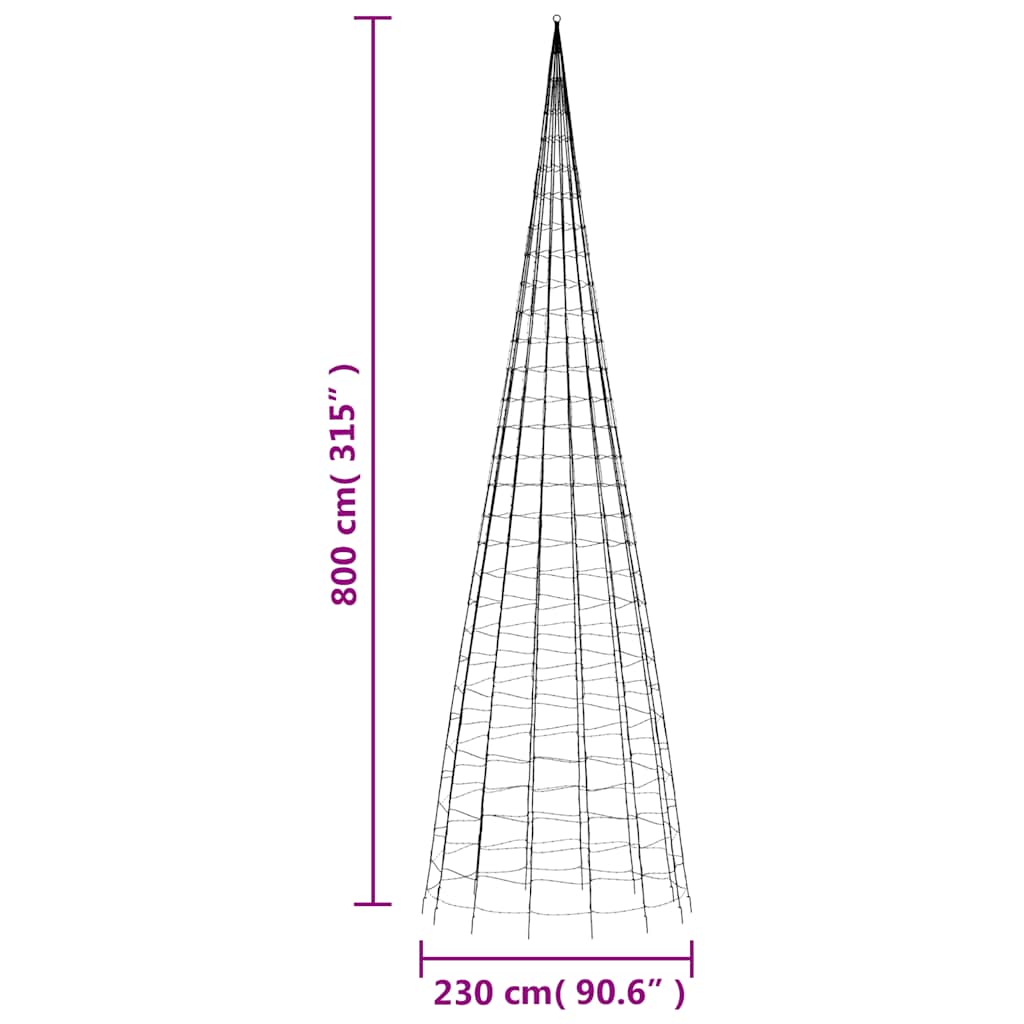 Albero di Natale a LED 3000 LED Blu 800 cm