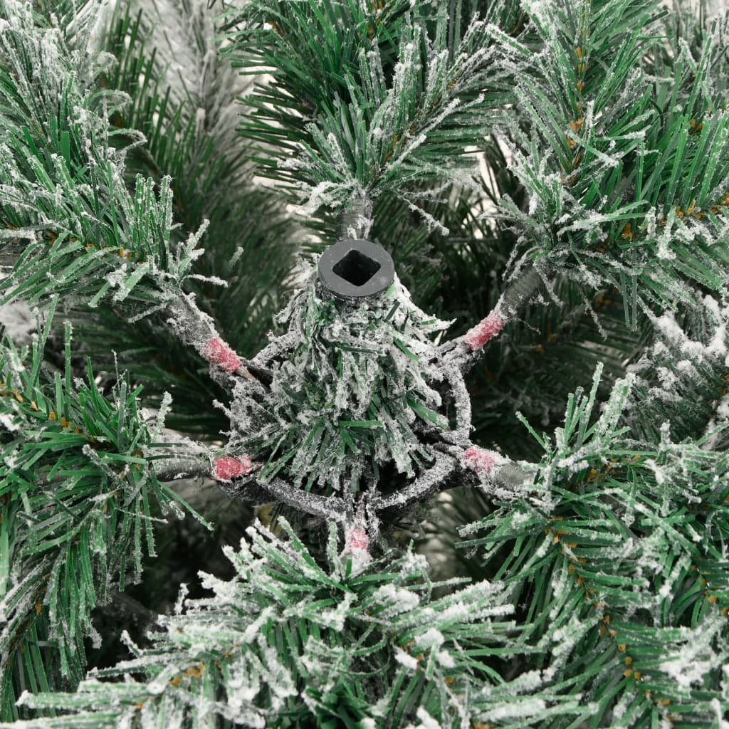 Albero Natale Artificiale Incernierato con Neve Fioccata 210 cm