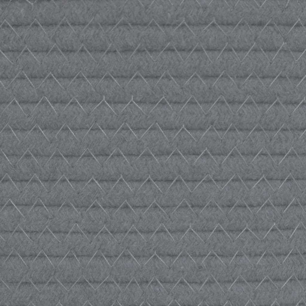 Cestini Portaoggetti 2pz Grigio e Bianco Ø24x18 cm in Cotone