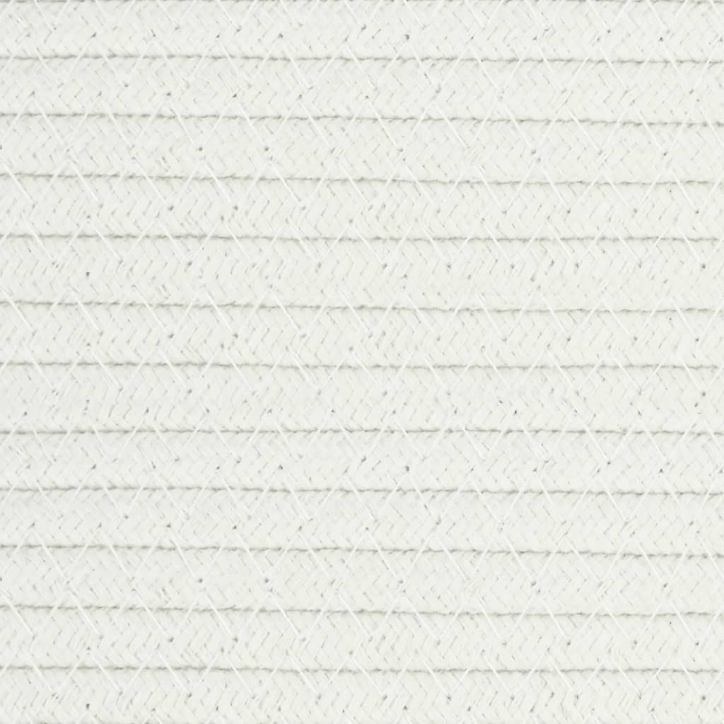 Cestino Portaoggetti Grigio e Bianco Ø40x25 cm in Cotone