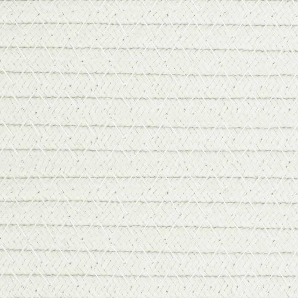 Cestino Portaoggetti Beige e Bianco Ø40x25 cm in Cotone