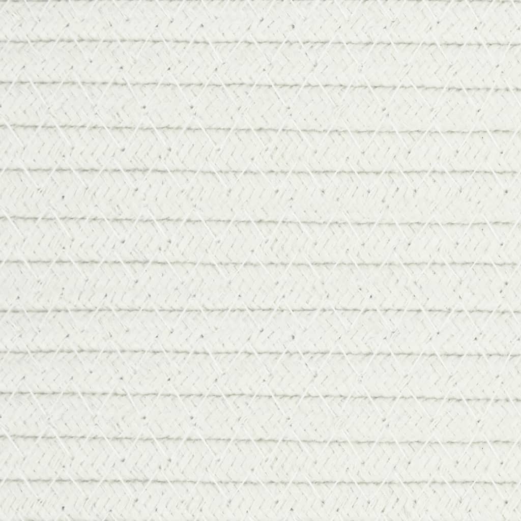 Cestino Portaoggetti Marrone e Bianco Ø40x35 cm in Cotone