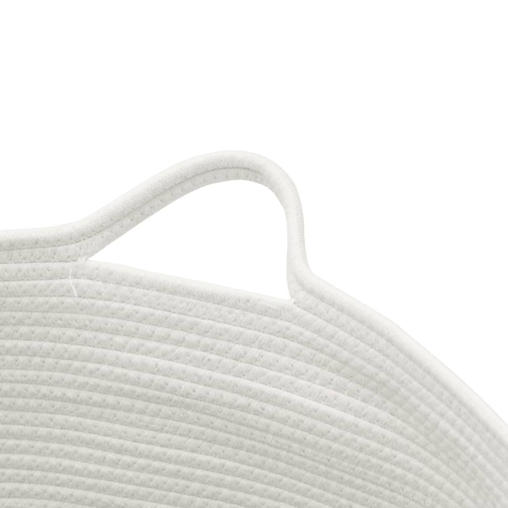 Cesto per Biancheria Beige e Bianco Ø55x36 cm in Cotone