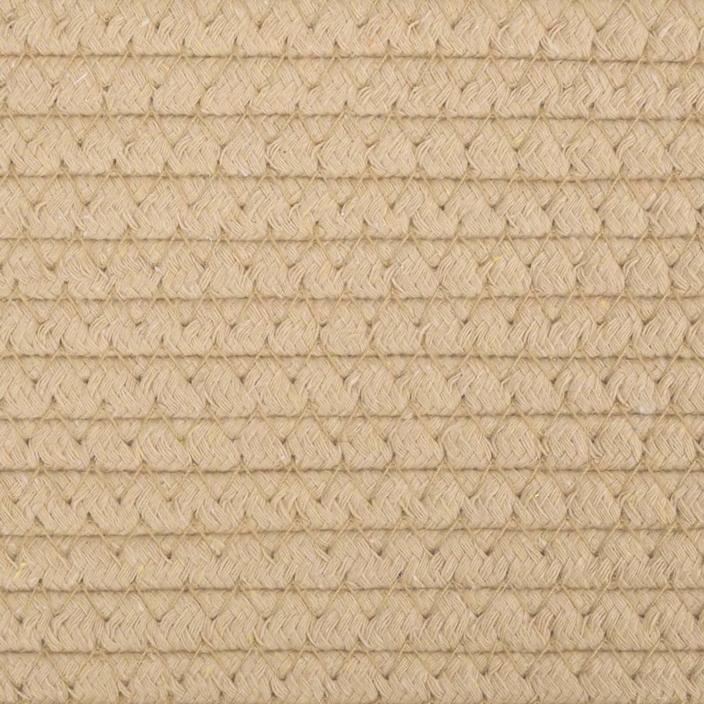 Cestino Portaoggetti con Coperchio Nero e Beige Ø37x50cm Cotone