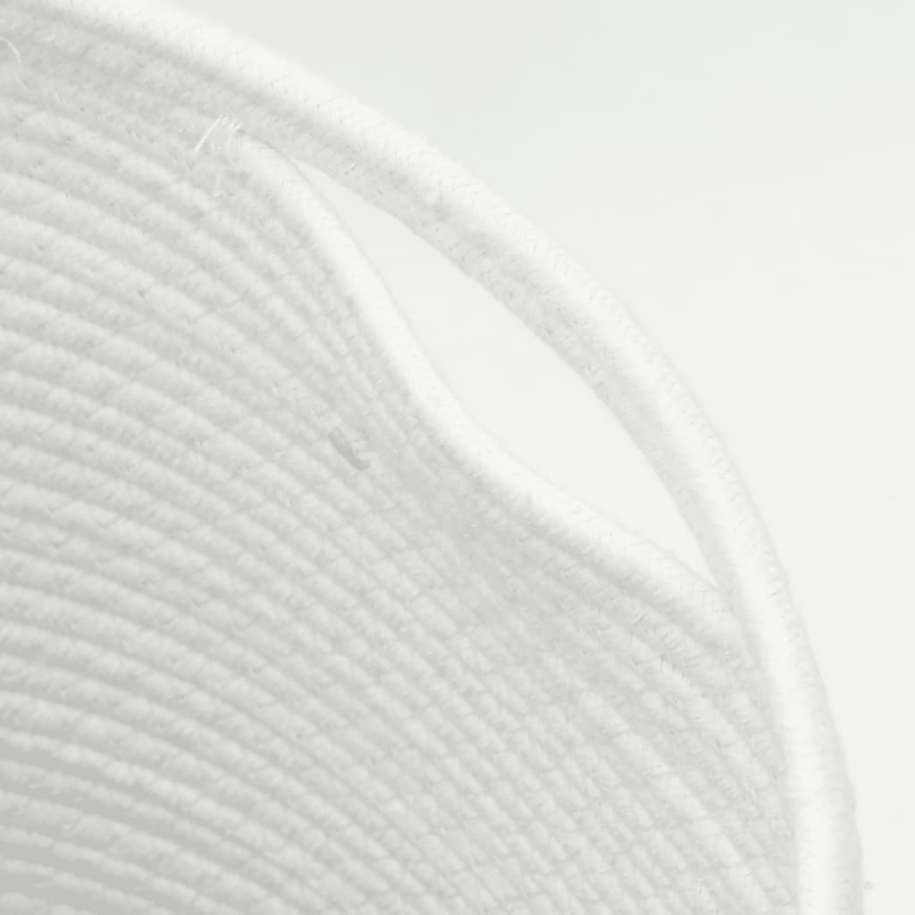 Cestino Portaoggetti Coperchio Marrone e Bianco Ø37x50cm Cotone