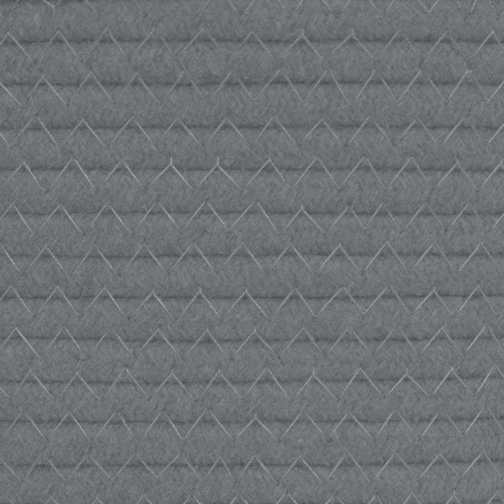 Cestino Portaoggetti Grigio e Bianco Ø38x46 cm in Cotone