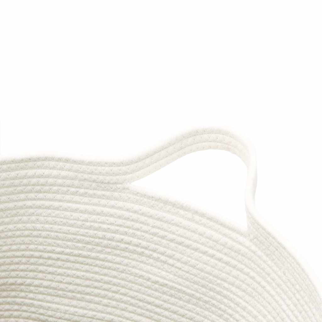 Cestino Portaoggetti Marrone e Bianco Ø49x65 cm in Cotone