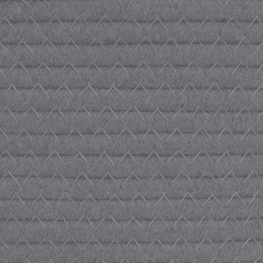 Cestino Portaoggetti Grigio e Bianco Ø49x65 cm in Cotone
