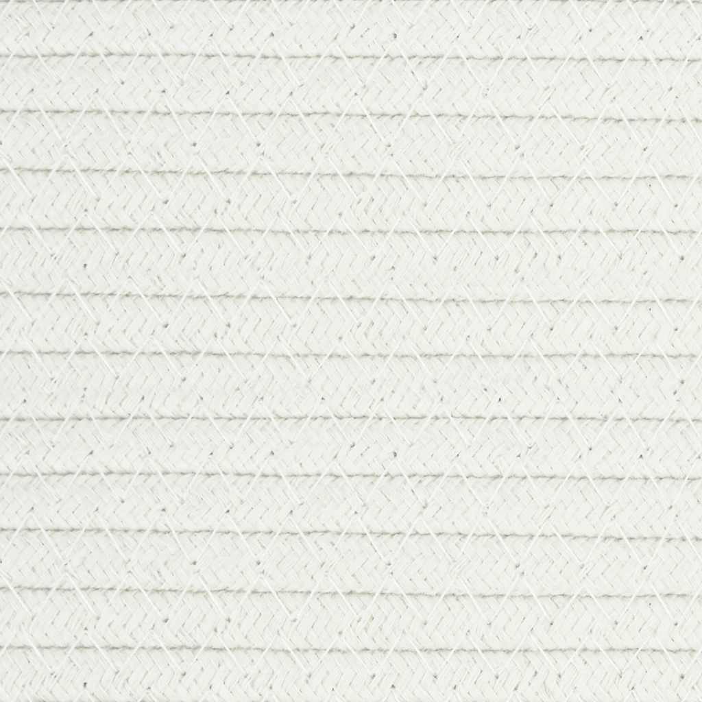 Cestino Portaoggetti Marrone e Bianco Ø40x35 cm in Cotone