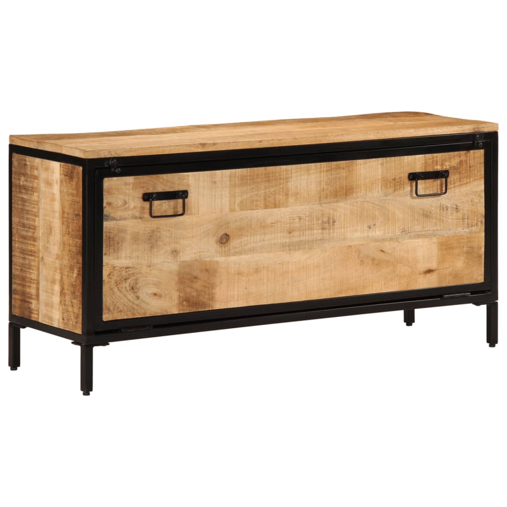 Scarpiera 110x35x53 cm in Legno Massello di Mango Grezzo